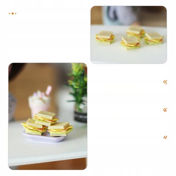 Mini Kanapki in Resina per Casa delle Bambole Giocattolo Bambini 3 Pezzi