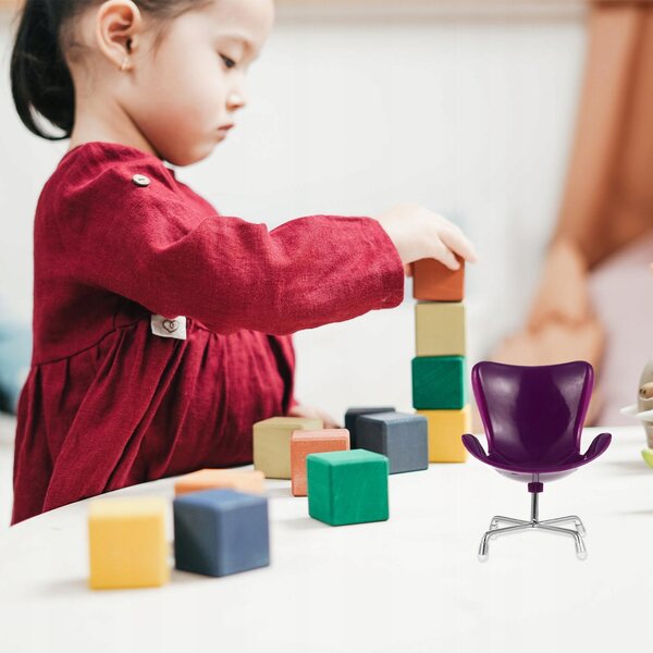 Mini sedia in plastica per casa delle bambole, decorazione romantica per bambini