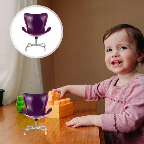 Mini sedia in plastica per casa delle bambole, decorazione romantica per bambini