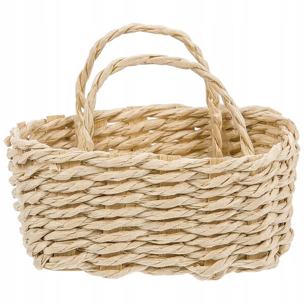 Mini Cesto in Rattan per Casa delle Bambole e Decorazioni Miniature