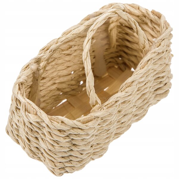 Mini Cesto in Rattan per Casa delle Bambole e Decorazioni Miniature