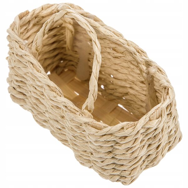 Mini Cesto in Rattan per Casa delle Bambole e Decorazioni Miniature