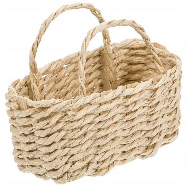 Mini Cesto in Rattan per Casa delle Bambole e Decorazioni Miniature