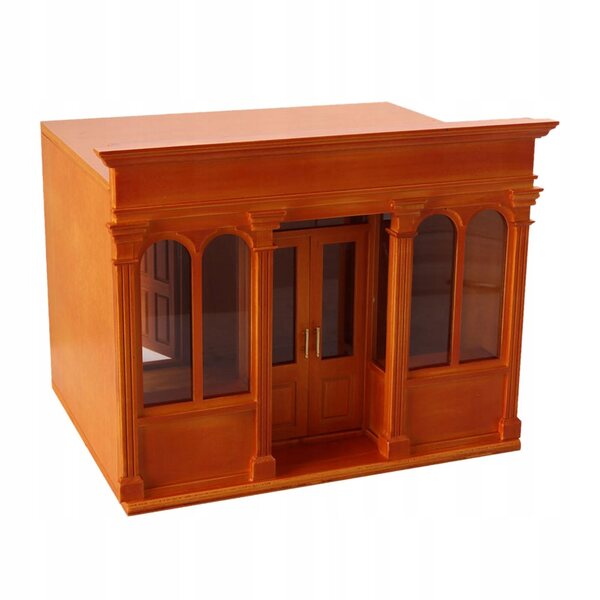 Miniatura casa per bambole in legno scala 1:12 decorazione artigianale marrone