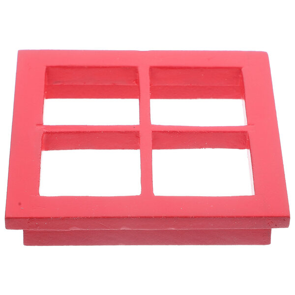 Finestra in Legno Rossa per Casetta delle Bambole, Decorazione Miniatura
