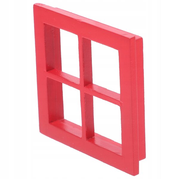 Finestra in Legno Rossa per Casetta delle Bambole, Decorazione Miniatura