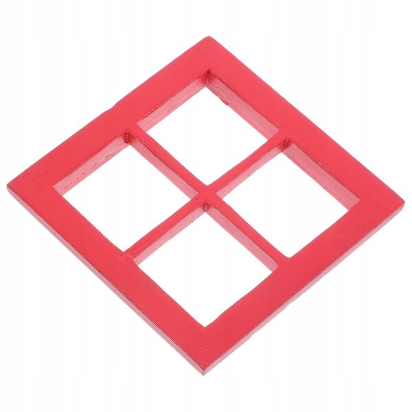 Finestra in Legno Rossa per Casetta delle Bambole, Decorazione Miniatura