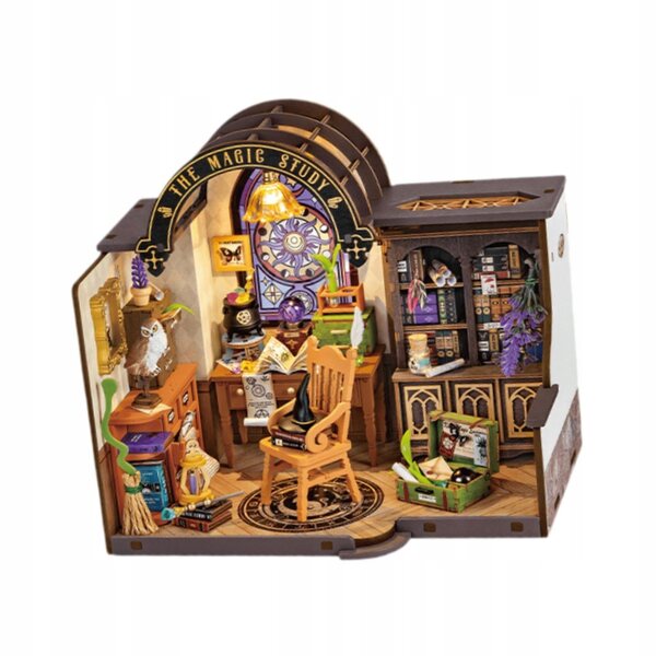 DIY-Puppenhaus-Miniatur-Set mit Lichtern und Buch für den kreativen Zusammenbau