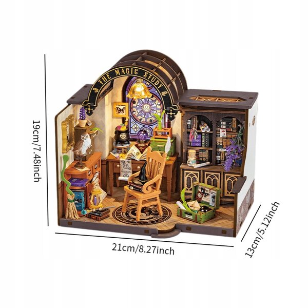 DIY-Puppenhaus-Miniatur-Set mit Lichtern und Buch für den kreativen Zusammenbau