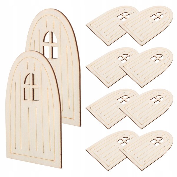 10 Stück dekorative Holztüren mit Feenmotiv für kreative Dekoration