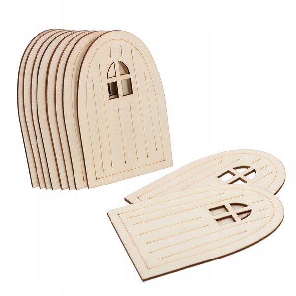 10 Stück dekorative Holztüren mit Feenmotiv für kreative Dekoration