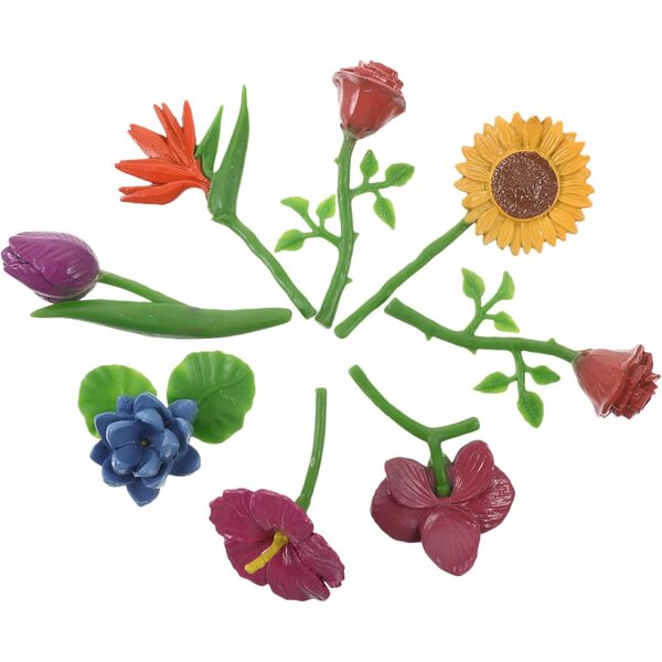 Mini Fiori Artificiali ERINGOGO Set 8 Pz PVC per Decorazione Casa e Ufficio