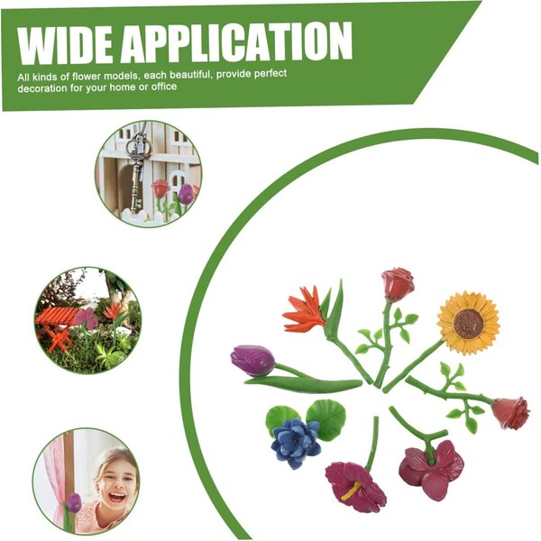 Mini Fiori Artificiali ERINGOGO Set 8 Pz PVC per Decorazione Casa e Ufficio