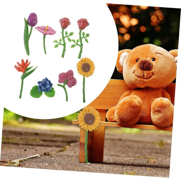 Mini Fiori Artificiali ERINGOGO Set 8 Pz PVC per Decorazione Casa e Ufficio