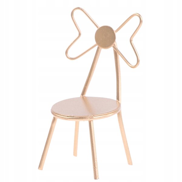 Mini Sedia in Metallo Dorato per Decorazioni e Modelli di Case in Miniatura