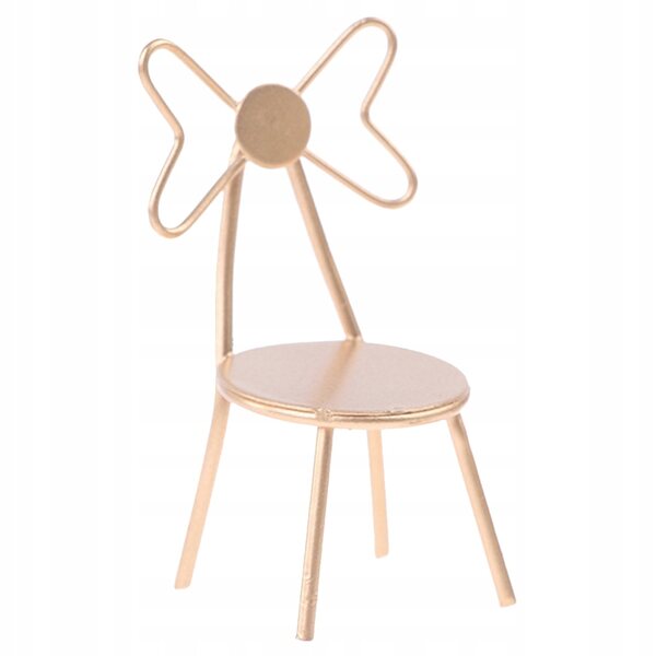 Mini Sedia in Metallo Dorato per Decorazioni e Modelli di Case in Miniatura