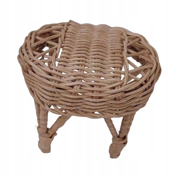 Miniatura Sedia in Rattan per Casa delle Bambole 1:12 Decorazione Artigianale 7x9 cm