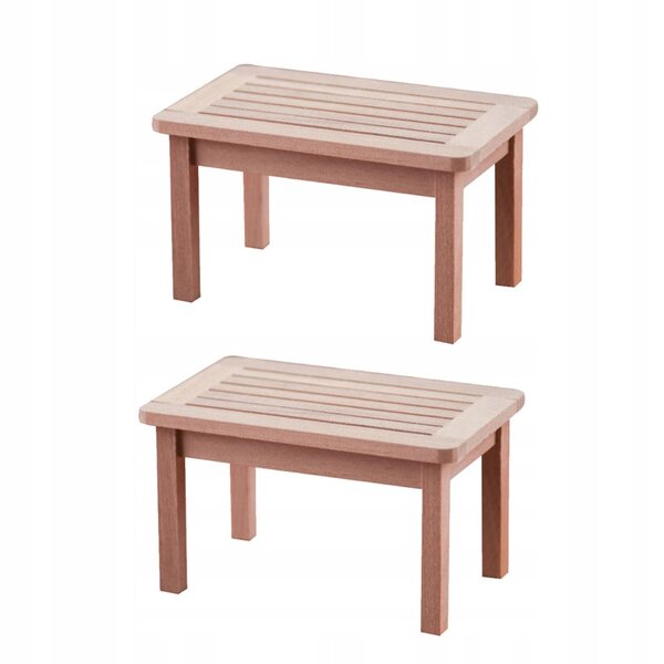 Holzminiaturen 2 Stück - Mini-Deko-Schreibtisch in Hellbraun