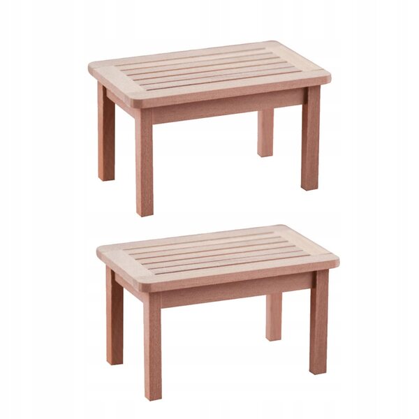 Holzminiaturen 2 Stück - Mini-Deko-Schreibtisch in Hellbraun