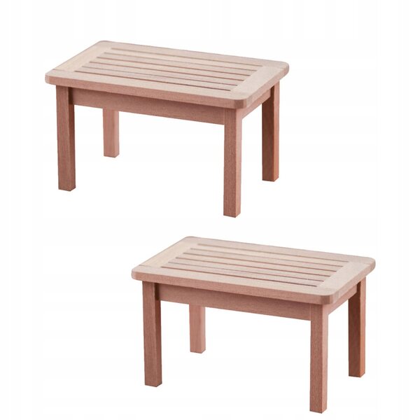 Holzminiaturen 2 Stück - Mini-Deko-Schreibtisch in Hellbraun