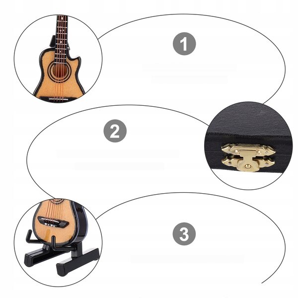 Dekoratives Miniatur-E-Gitarrenmodell aus robustem Holz