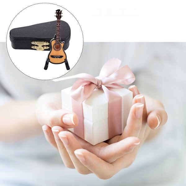 Dekoratives Miniatur-E-Gitarrenmodell aus robustem Holz