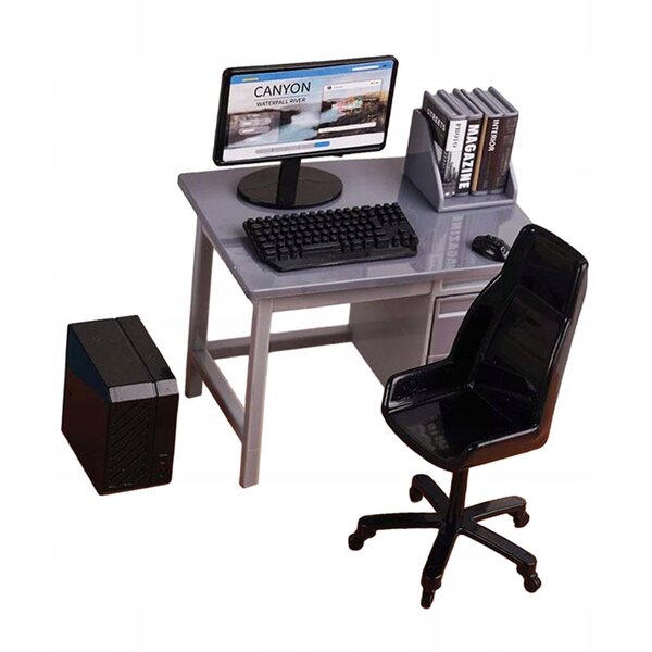 1:12 Miniatur-Set Schreibtischstühle mit Tastatur für Dioramen und Szenarien