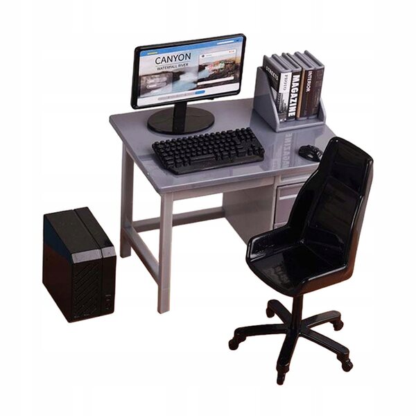 1:12 Miniatur-Set Schreibtischstühle mit Tastatur für Dioramen und Szenarien