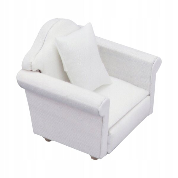 Mini-Deko-Sofa aus Holz und Stoff für Puppenhaus, Weiß