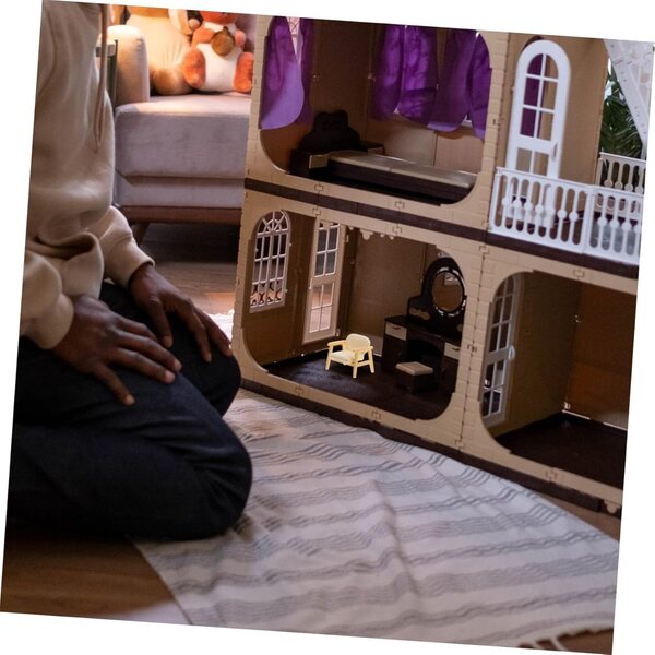 Beiger Miniatur-Sessel 3,6 cm für Puppenhaus – 2er-Set Warmhm