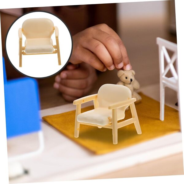 Beiger Miniatur-Sessel 3,6 cm für Puppenhaus – 2er-Set Warmhm