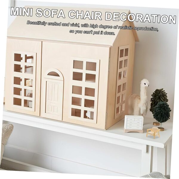 Beiger Miniatur-Sessel 3,6 cm für Puppenhaus – 2er-Set Warmhm