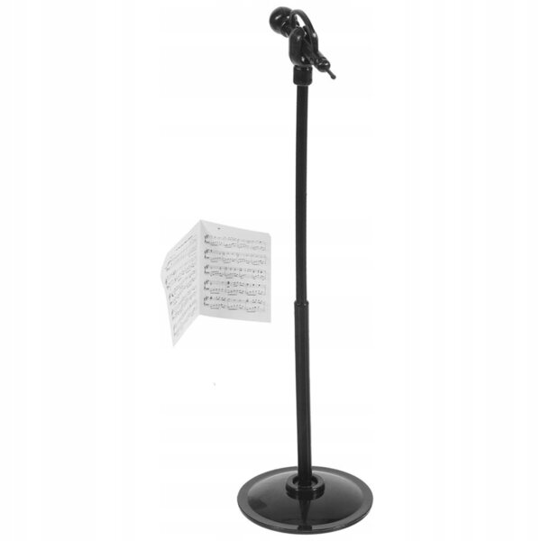 Mini microfono per casa delle bambole con spartiti, set 5 pezzi nero
