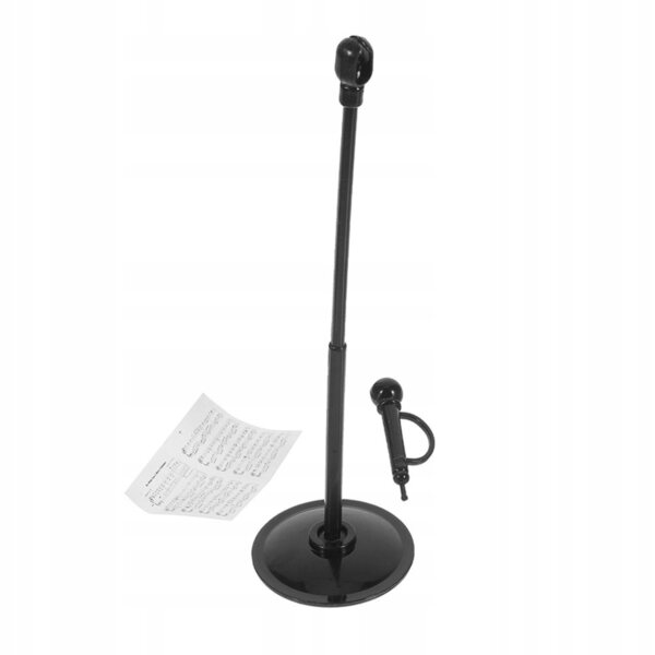 Mini microfono per casa delle bambole con spartiti, set 5 pezzi nero