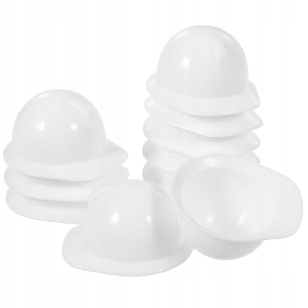Mini Casco Protettivo Bianco in Plastica per Bambole e Decorazioni - 10 Pezzi