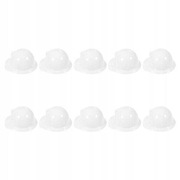 Mini Casco Protettivo Bianco in Plastica per Bambole e Decorazioni - 10 Pezzi