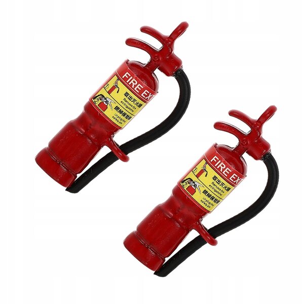 Metallische Miniatur eines dekorativen Feuerlöschers für den Heim- und Modellbau, 2 Stück