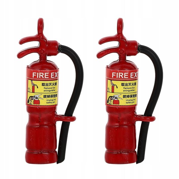 Metallische Miniatur eines dekorativen Feuerlöschers für den Heim- und Modellbau, 2 Stück