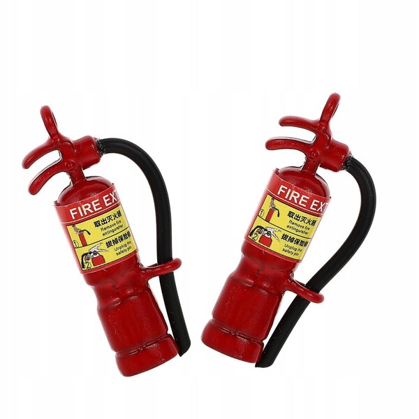 Metallische Miniatur eines dekorativen Feuerlöschers für den Heim- und Modellbau, 2 Stück