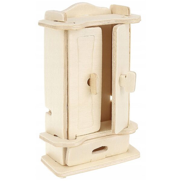 34-teiliges 3D-Puppenhaus-Möbelset aus Holz zum Zusammenbauen
