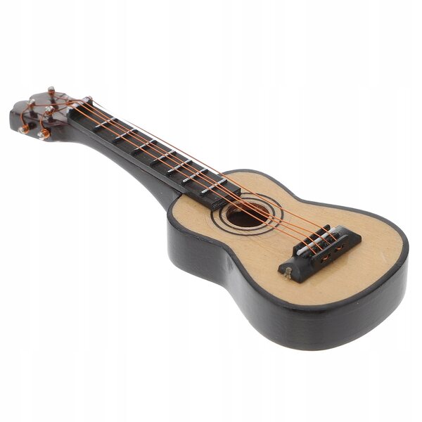 Dekorative und realistische Mini-E-Gitarre aus Holz für Kinder 9 cm