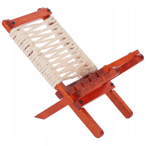 Mini dekorativer Holzstuhl für Puppenhäuser und Modellbau 10x8 cm