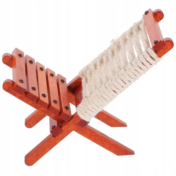 Mini dekorativer Holzstuhl für Puppenhäuser und Modellbau 10x8 cm