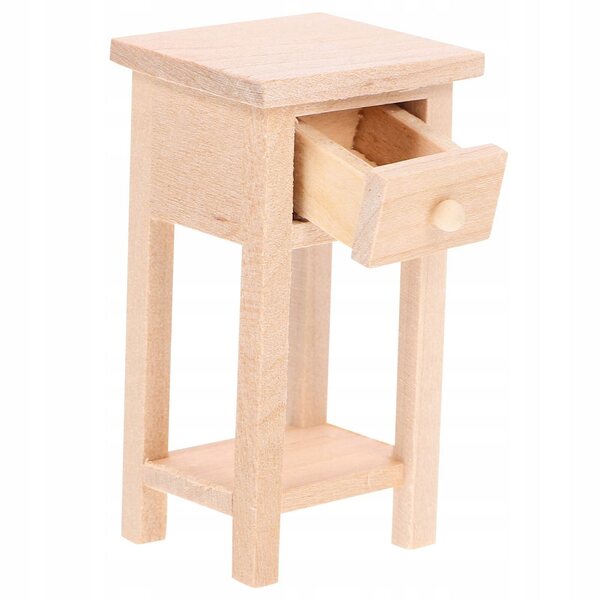 Mini Tavolino Notturno in Legno per Casa delle Bambole - Decorazione Perfetta