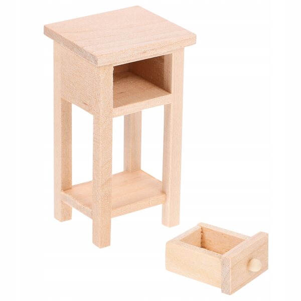 Mini Tavolino Notturno in Legno per Casa delle Bambole - Decorazione Perfetta
