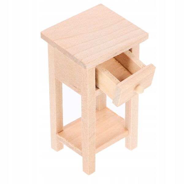 Mini Tavolino Notturno in Legno per Casa delle Bambole - Decorazione Perfetta
