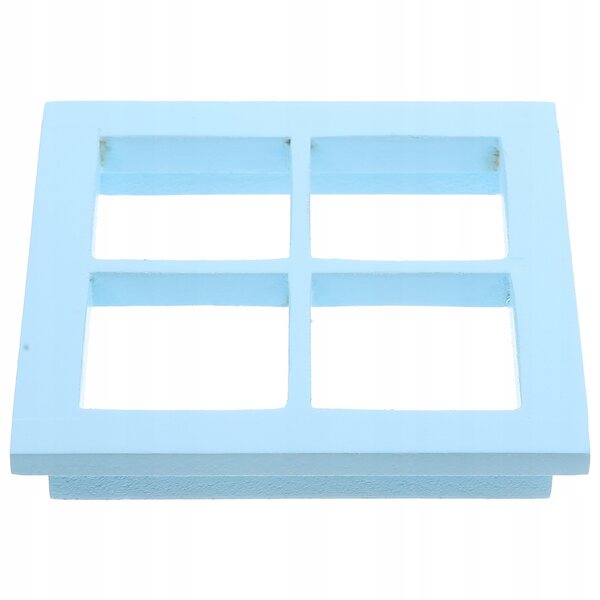 Mini finestra in legno per casa delle bambole colore azzurro 7x7 cm