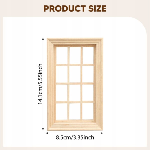 Okno domku dla lalek w skali 1/12 Miniaturowe okno Craft Lifelike DIY Sypialnia