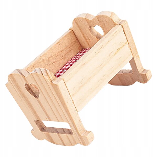 Buntes Mini-Holzbett für Puppenhaus, realistisches und kompaktes Accessoire