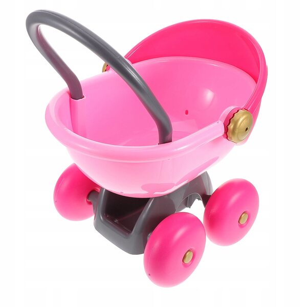 Passeggino per bambole rosa per la casa dei bambini: giocattolo realistico e creativo